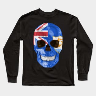 Anguilla Flag Skull - Gift for Anguillan With Roots From Anguilla Long Sleeve T-Shirt